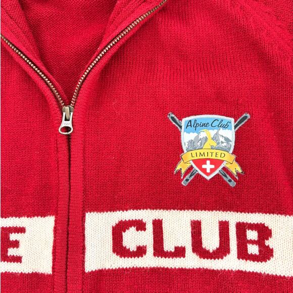 Alpine Swiss Club Switzerland Merino Wool Zip‎ Front Sweater | Red XL - Picture 3 of 10